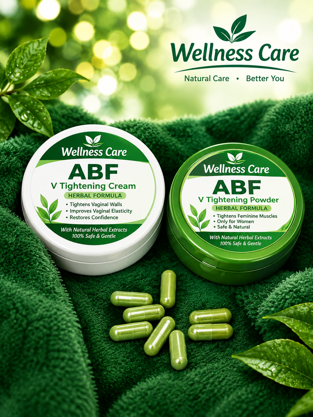 Wellness Care ABF V-Tightening Cream & Herbal Capsules Combo Pack